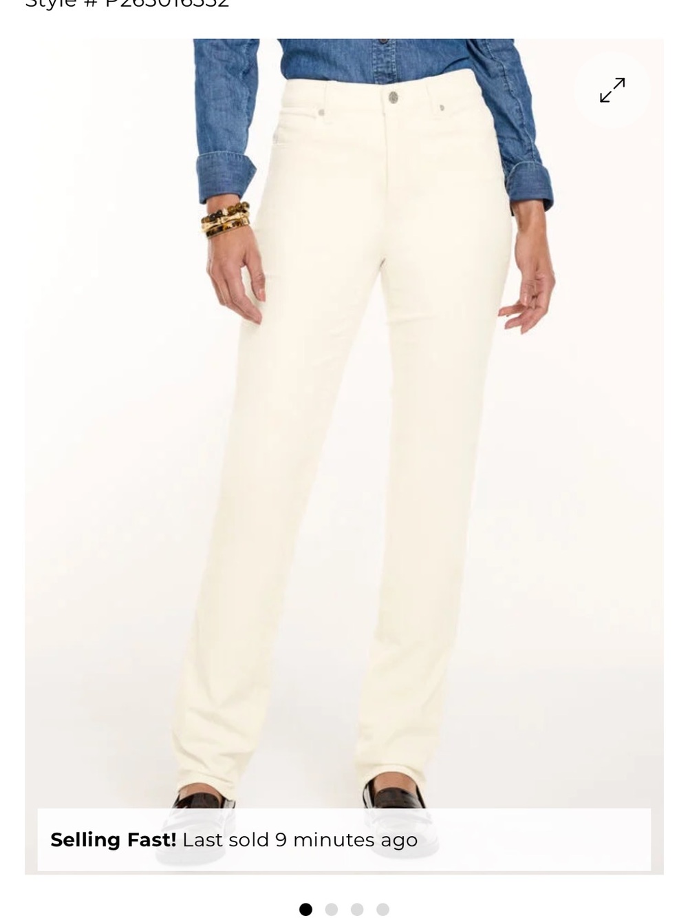 Talbots Cream Straight-Leg Jeans - Picture 2 of 7